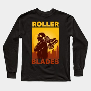 Vintage Rollerblades Gift Roller Skating Long Sleeve T-Shirt